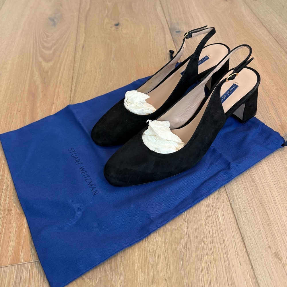 NEW Stuart Weitzman suede slingback pumps